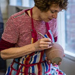 Julie Ayton working in her studio 2017